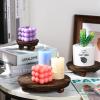 Amyhill 3 Pcs 8/6/4 Inch Wooden Risers for Display Wood Pedestal Stand Mini Tray Stand Round Wooden Pedestal Holder Rustic Riser for Decor Tiered Tray Decor Home Kitchen(Brown) view 3