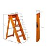 5 Step Wooden Ladder Stool Folding Stepladders Chair, Safety Non-Slip Wide Pedal Multifunction Stairway Ladders Shelf Flower Stand for Home Garden view 2