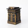 Veronese Design 5 3/4 Inch Tall Egyptian Canopic Shrine Trinket Stash Box Resin Sculpture Black Gold Finish view 1