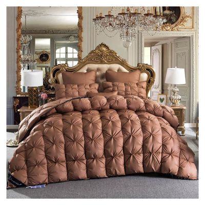 MSUDGH 100% Goose Down Duvet 3D Quilted Quilt Full Size Comforter Winter Thick Blanket Solid Color
