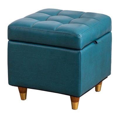YSUEFIJO Ottoman with Storage for Living Room Leather, Ottoman Foot Rest for Chair, Ottoman Bench for Bedroom, Ottoman Pouf Square, Modern Dressing Stool Sofa Stool Bench