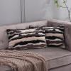 12x20 Decorative lumbar Throw Pillow Covers Set of 2 Black White Faux Fur Fluffy Boucle Cushion Cases Boho Sherpa Neutral Fuzzy Plush Indoor Winter Decorations Home Decor for Livingroom Bed Couch Sofa view 1
