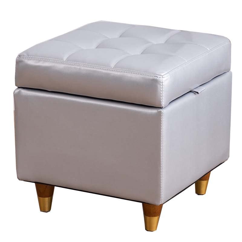 YSUEFIJO Ottoman with Storage for Living Room Leather, Ottoman Foot Rest for Chair, Ottoman Bench for Bedroom, Ottoman Pouf Square, Modern Dressing Stool Sofa Stool Bench