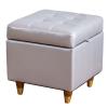 YSUEFIJO Ottoman with Storage for Living Room Leather, Ottoman Foot Rest for Chair, Ottoman Bench for Bedroom, Ottoman Pouf Square, Modern Dressing Stool Sofa Stool Bench view 1
