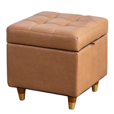 YSUEFIJO Ottoman with Storage for Bedroom Square, Ottoman Foot Rest for Couch, Foot Rest Stool for Chair, Small Leather Storage Ottoman, for Entryway Dining Room Living Room
