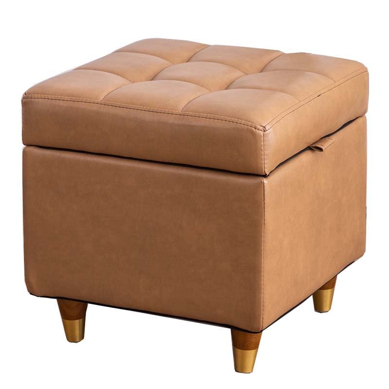YSUEFIJO Ottoman with Storage for Bedroom Square, Ottoman Foot Rest for Couch, Foot Rest Stool for Chair, Small Leather Storage Ottoman, for Entryway Dining Room Living Room