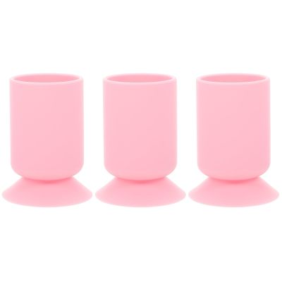 FOMIYES Makeup Brush Holder with Suction Cup Multipurpose Pen and Cosmetic Organizer for Desk and Vanity 3.9 Inch Compact Storage for Brushes Pens and Beauty Tools
