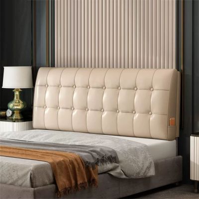 ZZYK King Size Adult Headboard Cushion Wipeable PU Leather Headboard Bed Backrest Wedge Reading Pillow Headboard for Sofa Kid Bedroom Playroom Bolster,C,No headboard Queen 59"