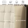 ZZYK King Size Adult Headboard Cushion Wipeable PU Leather Headboard Bed Backrest Wedge Reading Pillow Headboard for Sofa Kid Bedroom Playroom Bolster,C,No headboard Queen 59" view 2