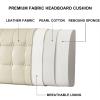 ZZYK King Size Adult Headboard Cushion Wipeable PU Leather Headboard Bed Backrest Wedge Reading Pillow Headboard for Sofa Kid Bedroom Playroom Bolster,C,No headboard Queen 59" view 3