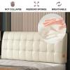 ZZYK King Size Adult Headboard Cushion Wipeable PU Leather Headboard Bed Backrest Wedge Reading Pillow Headboard for Sofa Kid Bedroom Playroom Bolster,C,No headboard Queen 59" view 4