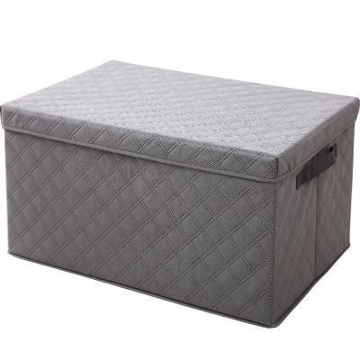 Foldable Storage Bag, Clothes Storage Containers, Closet Storage Box with Cover, Clothes Storage bin, Large Capacity, for Comforters, Blankets, Bedding (Color : Gray, Size : 60 * 40 * 30cm)
