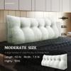 11 lbs Thickened Queen Headboard Pillow Wedge Pillow Headboard Reading Pillow Bed for Comfortable Backrest Reading Triangular Pillow with Side Pocket for Sitting in Bed Cotton Linen White view 2