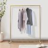 kunghei 59 Inch Hanging Clothes Rack Metal Garment Rack for Home or Boutique Clothing Store Retail Display Rack, Heavy Duty Gold Clothing Rack Closet Hanging Rod Storage Bar Floor Standing view 4