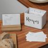 Deppon Recipe Box with Cards and Dividers, White Metal Vintage Farmhouse Design Recipe Organization Box, 4 x 6 Recipe Card Box Set with Grooved lid view 2