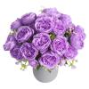 Artificial Peonies Silk Flowers, Purple Faux Peony Bouquet 4 Bundles Florals Arrangements Decor for Farmhouse Home Boho Wedding Table Centerpiece, Fake Plastic Flowers Bulk for Vase Decoration Purple view 1