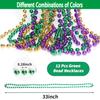 ZZYFGH 33'' 7mm St Patricks Day Beads Necklace,Metallic Green Bead Necklaces, Bulk 12 Pcs Mardi Gras Necklace for Party Costume St. Patrick's Day Festive view 2