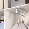 Pull-Out Clothes Hanger Rod 257mm-457mm, Wardrobe Retractable Closet Rod Rail Hangers Towel Rack, Top Mount Adjustable Closet Extender Rod Hanging Telescopic Closet Clothes Rail view 3