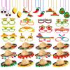 Yunsailing 36 Pcs Fiesta Party Supplies Fabric Straw Sombrero Headbands Necklaces Eyeglasses for Mexican Party (Modern Style) view 1