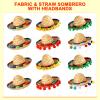 Yunsailing 36 Pcs Fiesta Party Supplies Fabric Straw Sombrero Headbands Necklaces Eyeglasses for Mexican Party (Modern Style) view 2