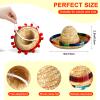 Yunsailing 36 Pcs Fiesta Party Supplies Fabric Straw Sombrero Headbands Necklaces Eyeglasses for Mexican Party (Modern Style) view 3
