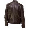 Maiyifu-GJ Men Faux Leather Biker Jacket Vintage Motorcycle Jacket Outerwear Retro PU Stand Collar Coat with Zipper Pockets (Brown,Small) view 3