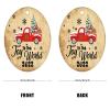 BESTORLOVE Christmas Tree Ornament Red Truck Tree Gnome Ceramic Ornament Joy to The World Snowflake Memorial Keepsake Two-Side Printed Oval Souvenir Funny for Friends Family Colleague 3 Inch view 2
