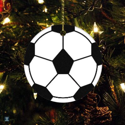 Christmas Ornament Personalized for Girl Boy 2022 Customized Round Ceramic Ornament Soccer Ball Christmas Ceramic Ornament Collectible Present Gift Xmas Tree Decoration
