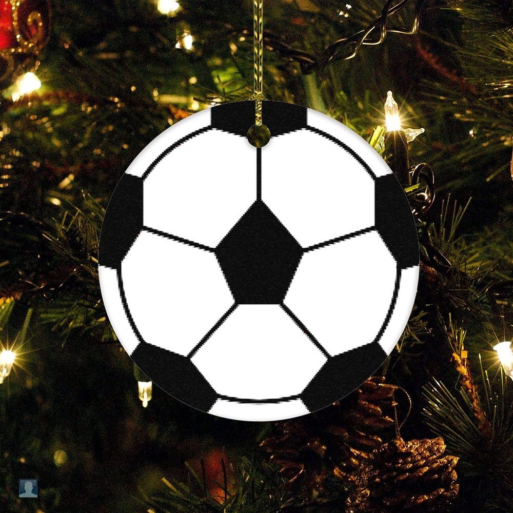 Christmas Ornament Personalized for Girl Boy 2022 Customized Round Ceramic Ornament Soccer Ball Christmas Ceramic Ornament Collectible Present Gift Xmas Tree Decoration