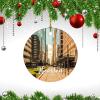 Christmas Ceramic Ornament Houston Cityscape Ornament Xmas Present City Building House Decorations Skyscraper 2022 Xmas Trees Decorations Keepsake Gifts view 3
