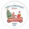 Christmas Ceramic Ornament Santa Truck Tree Snowman Decorative Christmas Personalized Christmas Ornament First Christmas Retired 2022 Personalize Name Ornament Ornament for Christmas Tree view 4