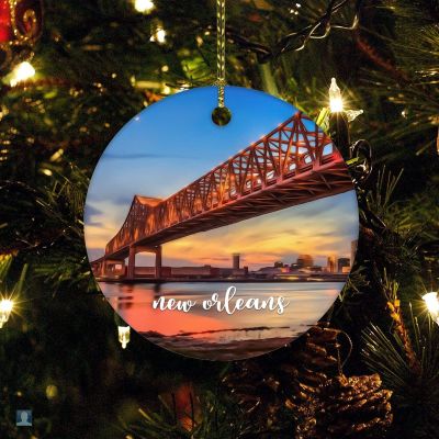 Christmas Ceramic Ornament City Skyscrapers and Skyline Holiday Present New Orleans Cityscape Christmas Ornament Personalized Christmas Ornaments