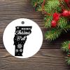 Christmas Ornament State Shape Silhouette United States Ornament Xmas Present Merry Christmas Y'all US State Vermont Christmas Ceramic Ornament Collectible Present Gift Xmas Tree Decoration view 2
