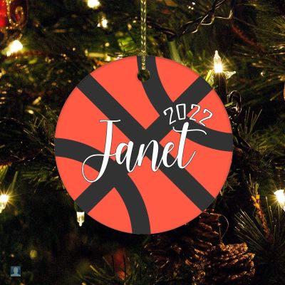 Christmas Ceramic Ornament Personalized Basketball Name Year 2022 Ornament Personalized Name Holiday Ornament for Home Christmas Tree Decor