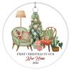 Christmas Ceramic Ornament First Christmas in Our New Home Dated 2022 Personalized Christmas Ornament First Christmas in Our New Home Ornament 3" Ceramic Elegant Christmas Hanging Ornaments view 3