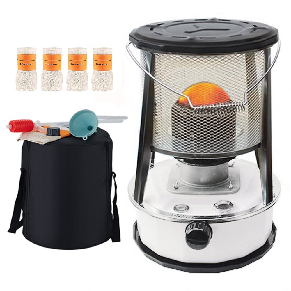 Xrdbfd Indoor Kerosene Stove, Mobile Kerosene Stove Heater, Camping Kerosene Stove Burner, Kerosene Stove Heater with Automatic Fire Extinguisher,6Lwhite