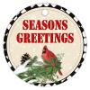 Christmas Ceramic Ornament Animal Red Bird Holly Plant Pine Cone Customized Round Ceramic Ornament Christmas Season's Greetings Ornament Xmas Tree Decorations Flat Circle Ceramic Ornament 3 Inch view 4