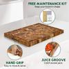 BEEFURNI Teak Wood End Grain Cutting Board (S, 16x12x1.5"), Wooden Cutting Boards for Kitchen with Juice Groove Hand Grip Small, Charcuterie Boards, Serving Board, Christmas Gifts, 1-Year Warranty view 4