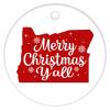 Christmas Ceramic Ornament State Shape Silhouette Personalized Christmas Ornament Merry Christmas Y'all US State Oregon Christmas Ornament Christmas Tree Hanging Accessories view 4