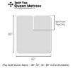 Top Split Queen Sheets Sets for Adjustable beds, Half Split Queen Sheet Sets for Adjustable beds 18" deep Pocket, 34" Split Top Sheets 1000 TC 100% Cotton (Half Split Fitted), Silver Solid view 4