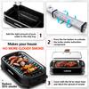 Indoor Grill, CUSIMAX Smokeless Grill Indoor, 1500W Electric Grill Griddle Korean BBQ with LED Smart Display & Tempered Glass Lid, Non-stick Removable Grill Plate & Griddle Plate, Black view 4
