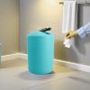 9 Pieces Teal Bathroom Accessories Set Gorgeous Gold Bathroom Set, Trash Can, Toilet Brush, Soap Dispenser, Toothbrush Holder, Soap Dish, Tumber, Qtip Holder, Tray, Sink Countertop Set view 3