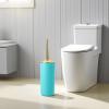 9 Pieces Teal Bathroom Accessories Set Gorgeous Gold Bathroom Set, Trash Can, Toilet Brush, Soap Dispenser, Toothbrush Holder, Soap Dish, Tumber, Qtip Holder, Tray, Sink Countertop Set view 4