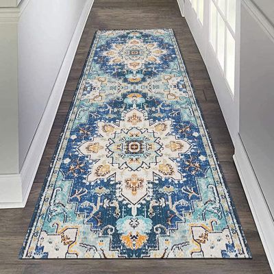 Classic Hallway Runner Carpet, Traditional Non-Slip Washable Corridor/Kitchen/Stair/Bedroom/Entryway Narrow Runner Rug 60cm/70cm/80cm/100cm Wide (Size : 2 ft x 19.7 ft)
