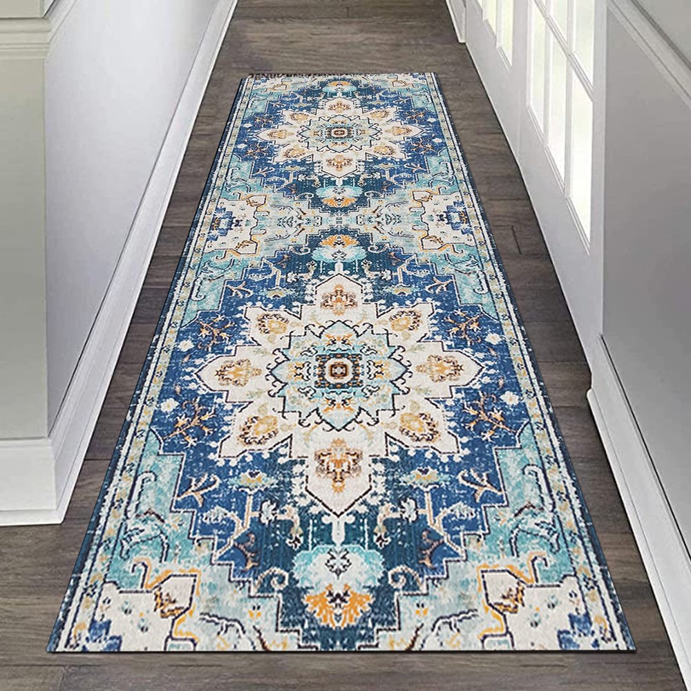 Classic Hallway Runner Carpet, Traditional Non-Slip Washable Corridor/Kitchen/Stair/Bedroom/Entryway Narrow Runner Rug 60cm/70cm/80cm/100cm Wide (Size : 2 ft x 19.7 ft)