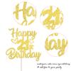 1 Pack Happy 21st Birthday Cake Topper - Glitter Heart Star 21 Fabulous Cake Pick - Black view 3