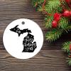 Christmas Ceramic Ornament Christmas Snowflake Black Custom State Ornament Keepsake Holiday Present Merry Christmas Y'all US State Michigan Ornament Best Gifts for Christmas view 2
