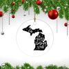 Christmas Ceramic Ornament Christmas Snowflake Black Custom State Ornament Keepsake Holiday Present Merry Christmas Y'all US State Michigan Ornament Best Gifts for Christmas view 3