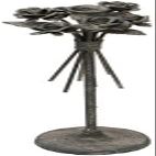 ALHJ Candle Holder European Style Retro Old Candle Holder Home Decoration Ornaments Rose Single Head Candle Holder Metal Simple Candle Holder (Color : Gray, Size : 11 * 35cm)