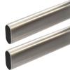 48" Satin Nickel Oval Closet Rod | Heavy Duty Wardrobe Clothes Pole | 2 Pack view 1